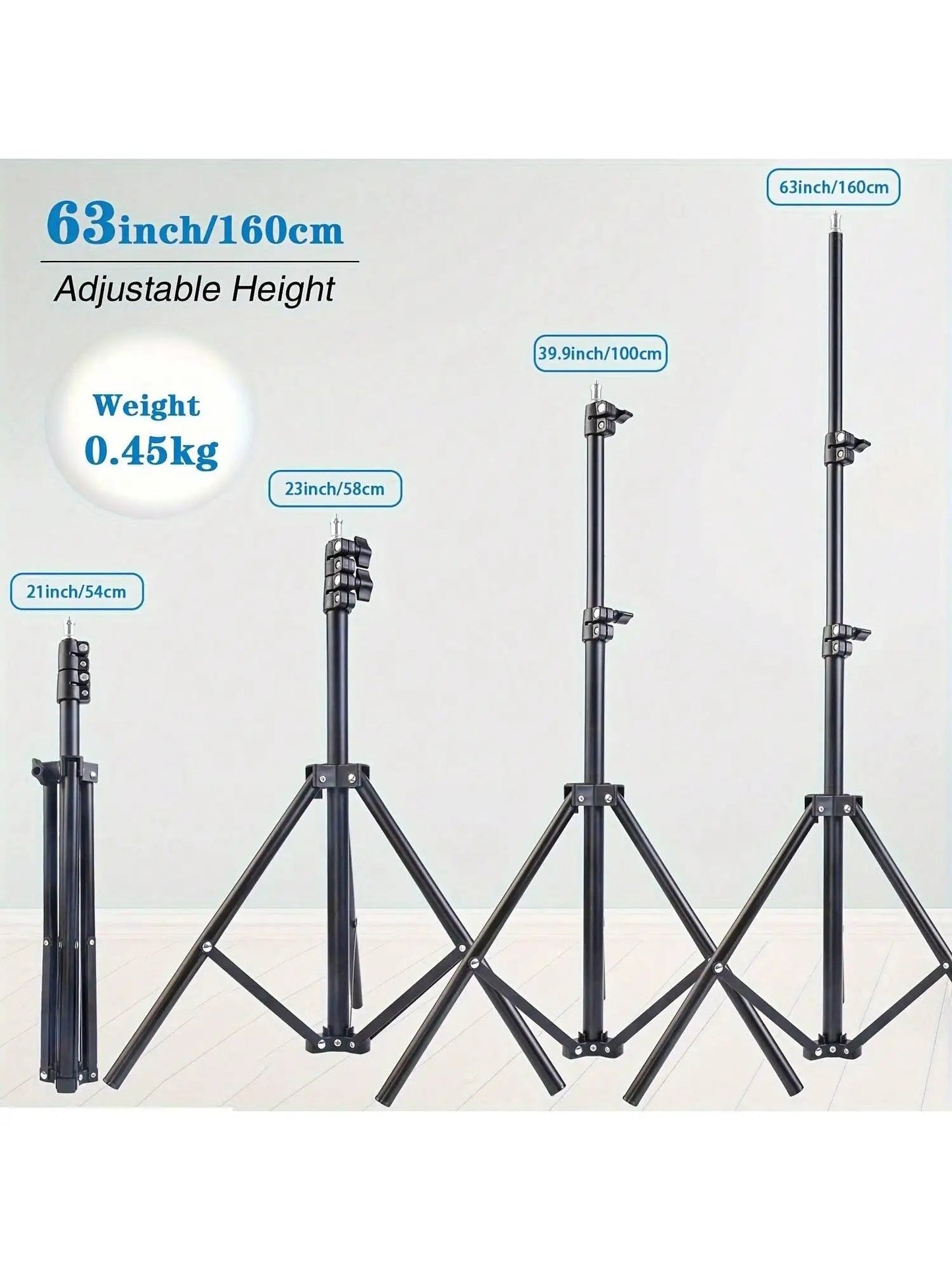 63-inch Foldable Tripod Stand with Phone Holder – 160cm Adjustable Core Cartel