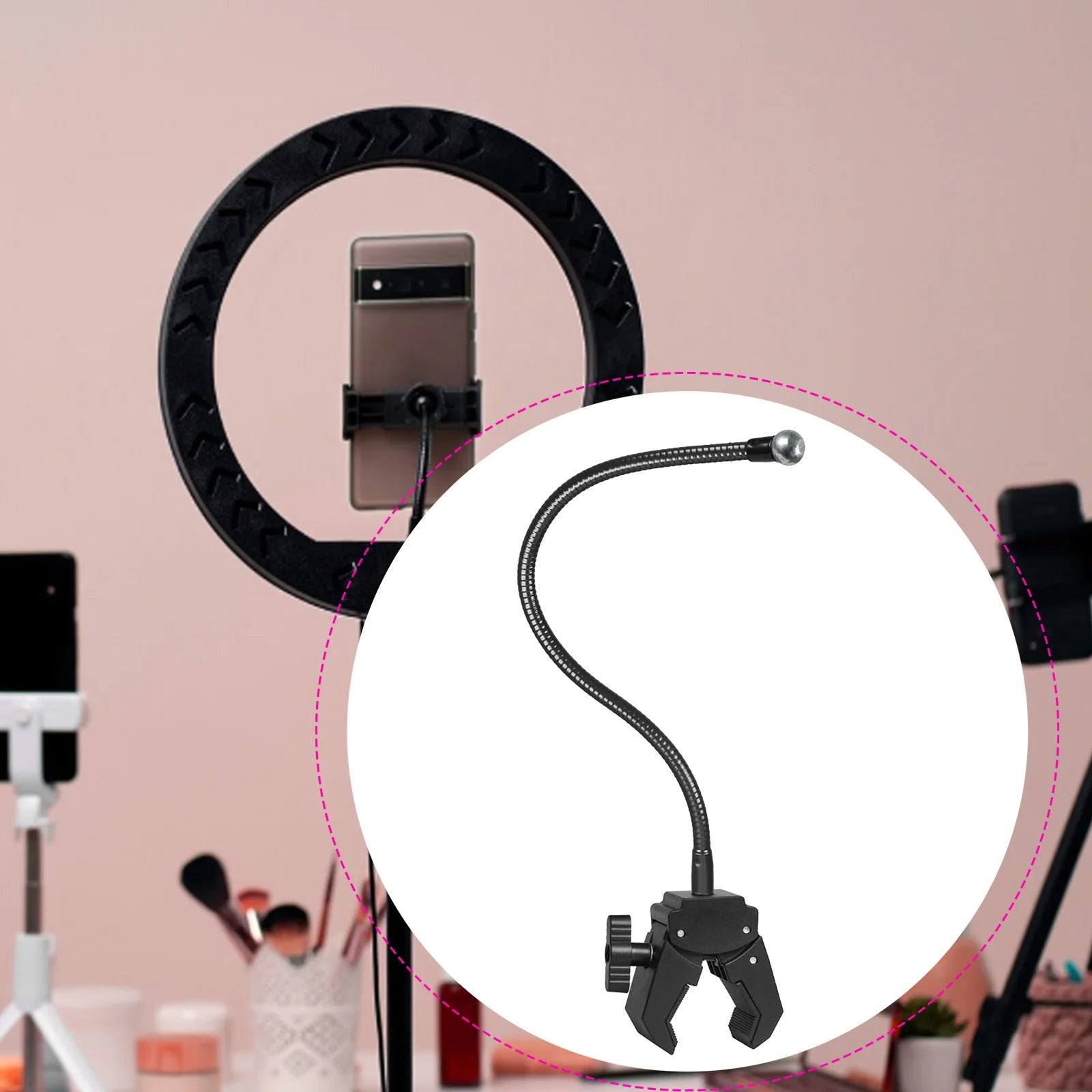 Flexible Hose Phone Holder Clip Stand – Adjustable 20–50cm Core Cartel