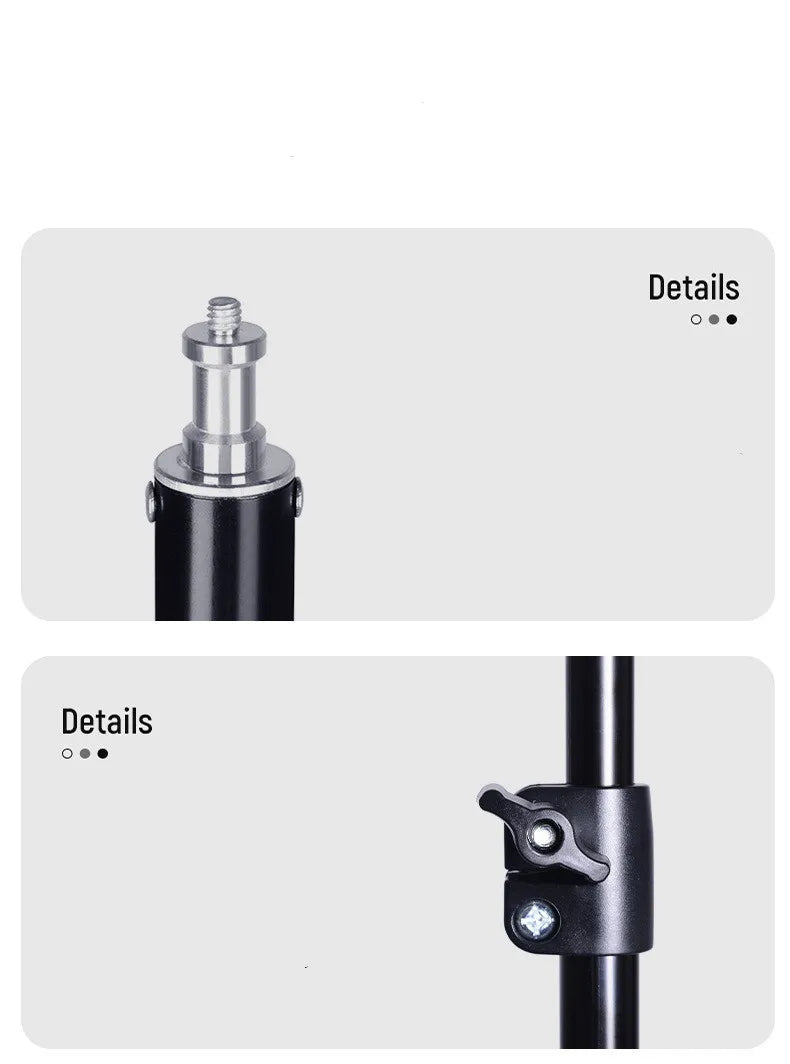 Close-up details of Desktop Phone Tripod Stand showing the mounting screw and clamping mechanism features.