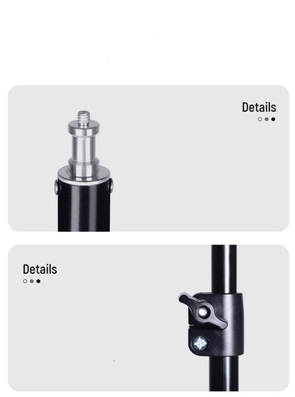 Close-up details of Desktop Phone Tripod Stand showing the mounting screw and clamping mechanism features.
