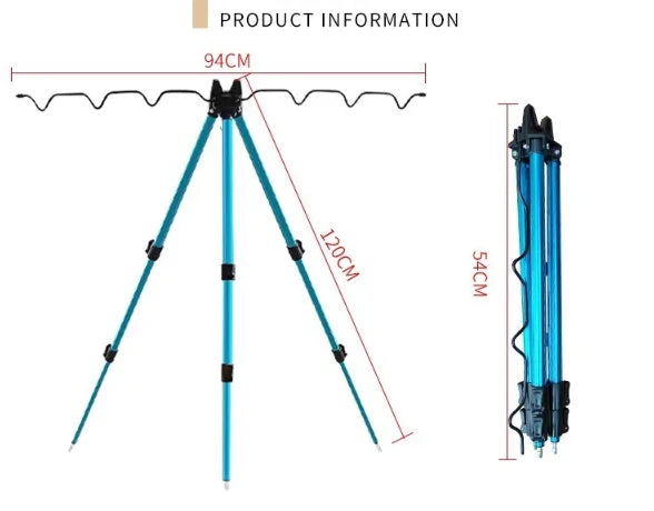 Telescopic Aluminum Fishing Rod Tripod Holder – Adjustable Stand Core Cartel