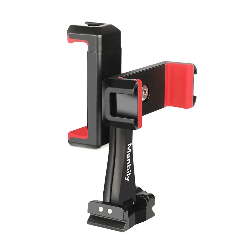 360° Dual Phone Holder Clip – Cold Shoe & Tripod Mount Core Cartel