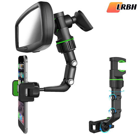 360° Rearview Mirror Phone Holder – Adjustable Car Mount Core Cartel