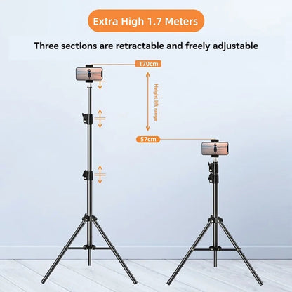170cm Adjustable Phone Tripod Stand – Live & Recording Holder Core Cartel
