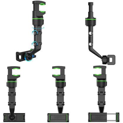 360° Rearview Mirror Phone Holder – Adjustable Car Mount Core Cartel