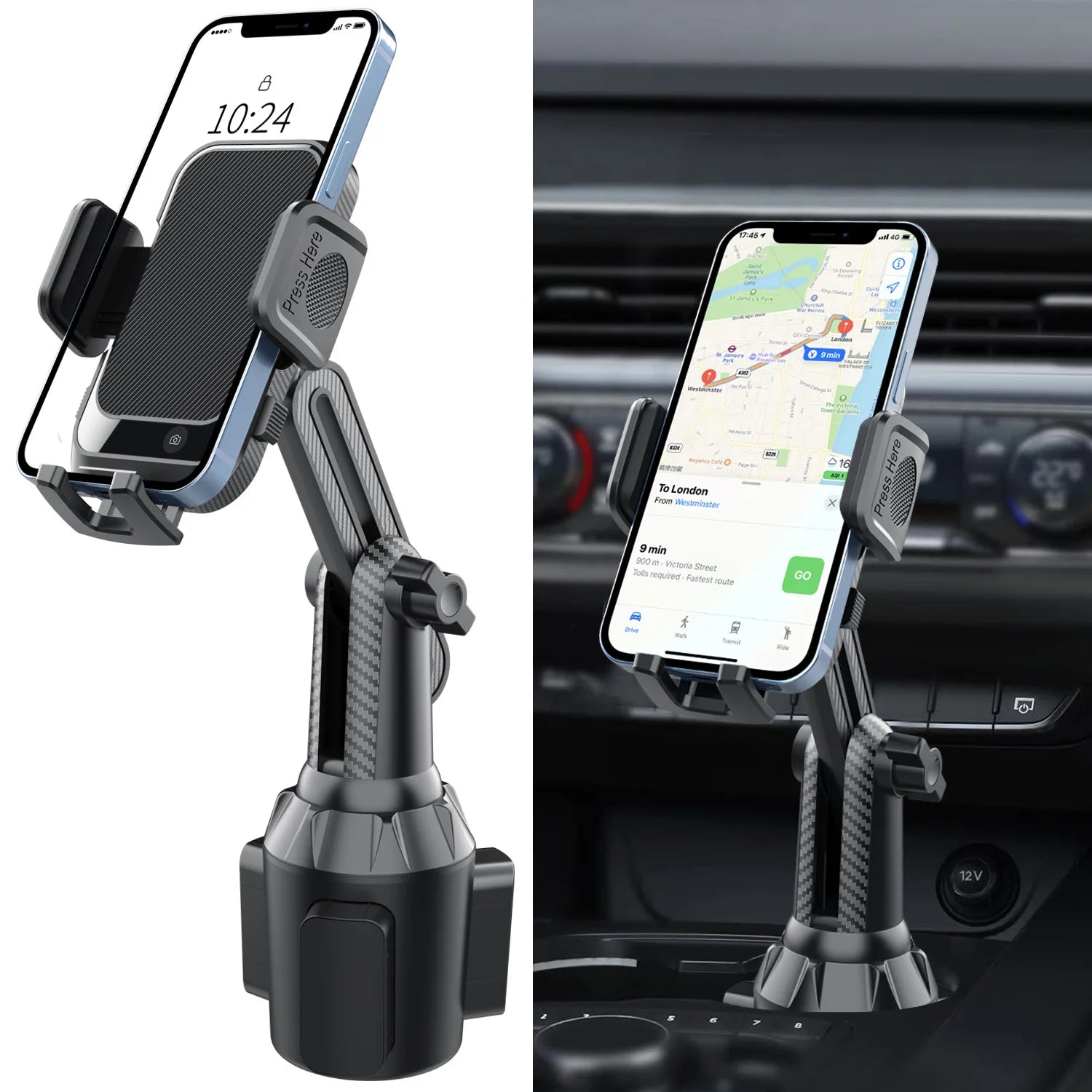 Cup Phone Holder 360° Adjustable – Car & Golf Cart Mount Core Cartel