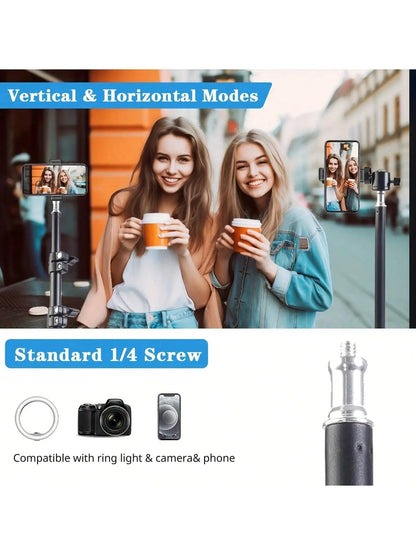 63-inch Foldable Tripod Stand with Phone Holder – 160cm Adjustable Core Cartel