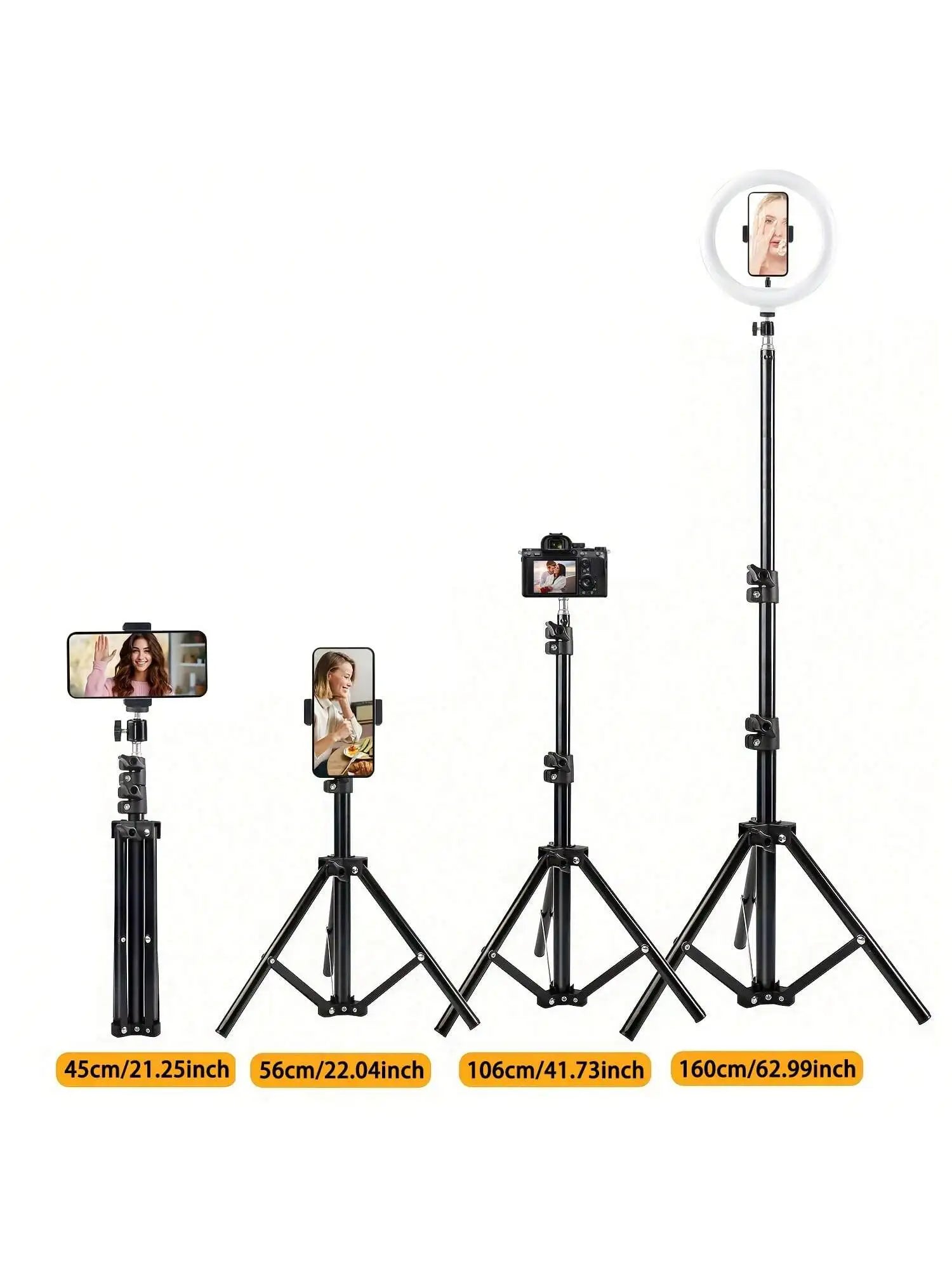 63-inch Foldable Tripod Stand with Phone Holder – 160cm Adjustable Core Cartel