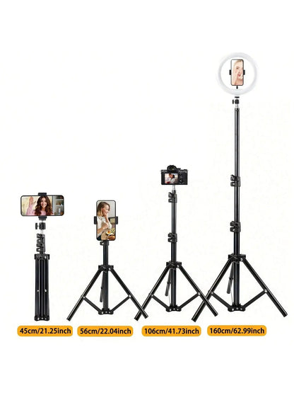 63-inch Foldable Tripod Stand with Phone Holder – 160cm Adjustable Core Cartel