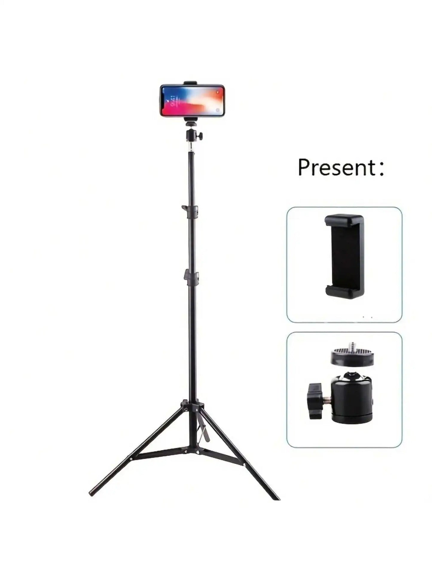 63-inch Foldable Tripod Stand with Phone Holder – 160cm Adjustable Core Cartel