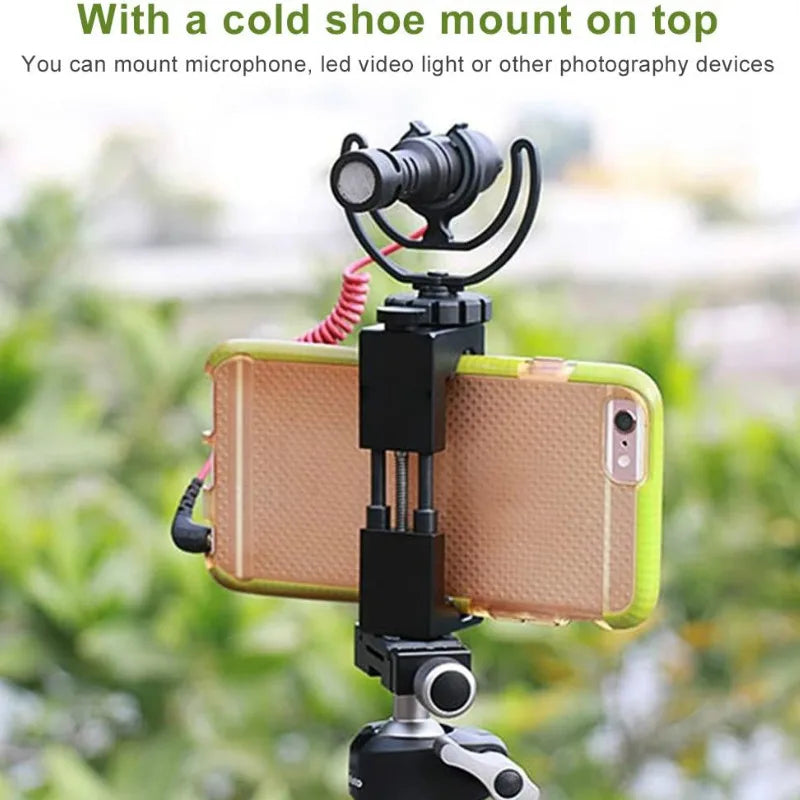 Aluminum Phone Clamp Holder – Cold Shoe Tripod Mount Core Cartel