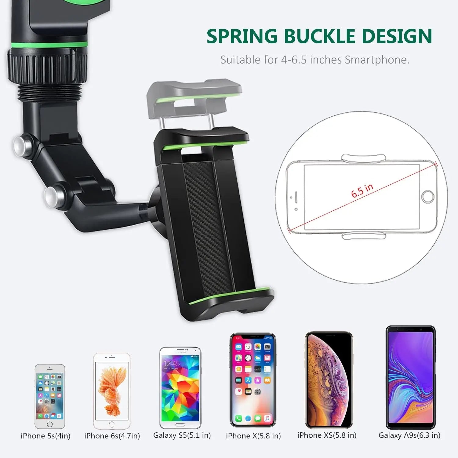 360° Rearview Mirror Phone Holder – Adjustable Car Mount Core Cartel
