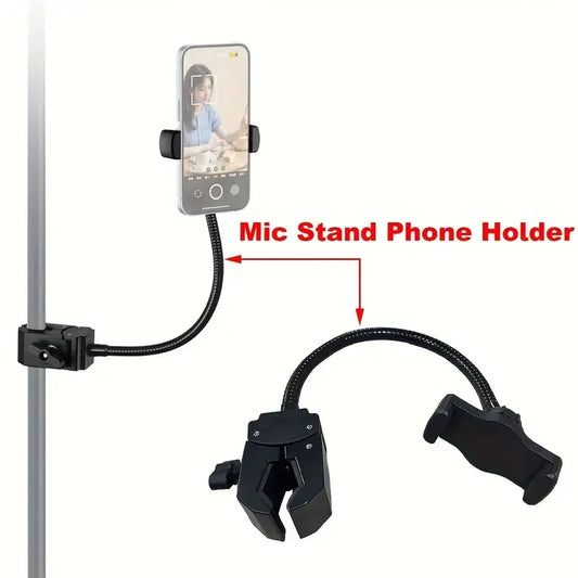 Gooseneck Mic Stand Phone Holder – Adjustable Clamp Mount Core Cartel