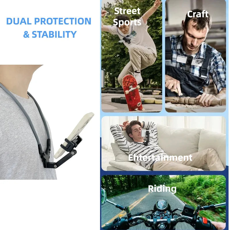 Neck Phone Holder with Chest Strap – POV Vlog Recording Stand Core Cartel