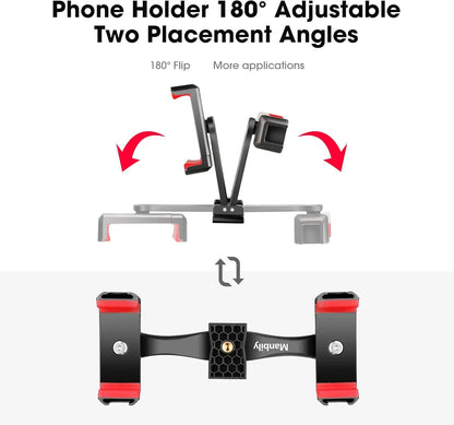 360° Dual Phone Holder Clip – Cold Shoe & Tripod Mount Core Cartel