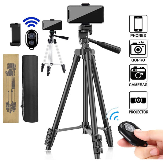 102cm Phone Tripod Stand with Bluetooth Remote – Adjustable Holder Core Cartel
